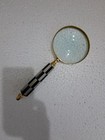 Antique Brass Magnifying Glass     Vintage Maritime Magnifier With Resin Handle