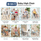 Cowiewie 8 In 1 Baby High Chair For Babies   Toddlers Table And Chair Set Buildi