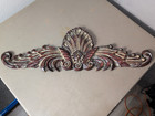 Vintage Ornate Neoclassical French Style Wall Mounted Pediment Decor 11  X 34 5 