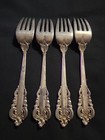 4 - Grand Baroque By Wallace Sterling Silver 6-1 2  Salad Forks No Mono