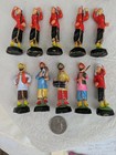 Vtg Lot 10 Terracotta Figurines Indian Folk Art Clay Miniature Musicians Ladies