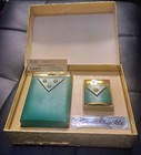 Antique Cigarette Case And Lighter New In Original Box W  Tags Cowhide Leather