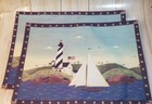 Lighthouse Sailboat Placemats   Napkins Set Cape Scene Nautical Beach Coastal