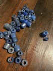 Antique 1700 s  Czech Blue Glass Native American Trade Beads 50 Ct  1 2 To 1 Mm