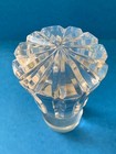 Vintage Clear Glass Faceted ribbed Decanter Bottle Stopper Whiskey Bourbon 3 h