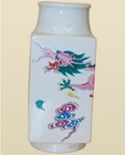 Old Chinese Square Porcelain Vase Hand Painted Dragon Pattern Hongde Mark