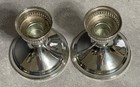 Duchin Creation Sterling Silver Weighted Candle Holders Hurricane Base Vtg