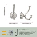 Tunny Towel Hook Bathroom-2 Pack Brushed Nickel Double Robe towel Hook Wall M   