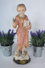 Antique 19thc Ceramic Chalk Young Jesus Figurine Statue Religious Rare