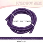 6mm Round Braided Leather Cord For Crafts Jewelry Making  Dark Purple 1 1yards 