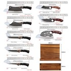 4 9pcs Professional Stainless Steel Kitchen Knife Set For Chef Fruit Pizza Bread