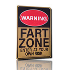 8  X 12  Metal Tin Sign  warning Fart Zone Enter At Your Own Risk  Yellow Backgr