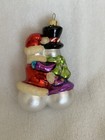 Radko Snow In Love Snowman Couple Christmas Ornament Winter Frosty Hugging