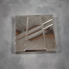 Mary Kay Vintage Silver Geometric Compact Mirror Empty Makeup Case