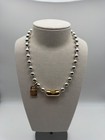 New Uno De 50 Snowflake Necklace Silver   Gold Plated Beaded Ball Chain Accent