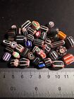 Lot - Vintage Chevron Glass Beads -indian Native American Trade  b538 