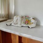 Large Italian Majolica Pig Sculpture Ceramic  Vintage  Hand Painted 20 l