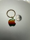 Vtg Apple Mac Macintosh Computers Color Logo Metal Keychain 
