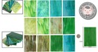 Variety Pack Of 10 Green Stained Glass Tiles - Perfect For Mosaic Art Projects