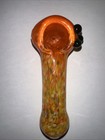 4 25    Heavy Thick Tobacco Speckled Glass Pipe 3 Brown Nubs Free Ship