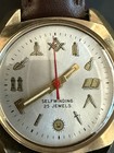 Masonic Automatic 25 Jewels Watch With Symbols Genuine Leather Strap