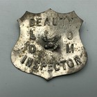 Moose Lodge Beauty Inspector Badge Pin Pinback Loom As Is Unusual Rare Vintage