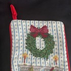 Vintage Handmade Wool Needlepoint Christmas Stocking Tree Cat Fireplace Gifts