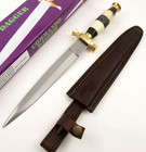 12 5  Commando Combat Dagger Knife   Double-edged W  Wood Handle   Sheath