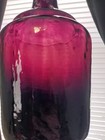 Antique Amethyst Hand Blown Glass Decanter Bottle Vintage Unique Twisted Neck