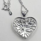 925 Sterling Silver Tree Of Life Necklace  17 7    925 Oval Link Chain