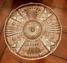 Vintage Pedestal Glass Cake Cupcake Stand Scalloped Upper Edge 9-1 2  Retro