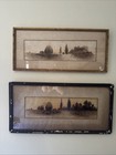 Antique 1909 Set Of Four Landscape Progression Framed Watercolors Paintings