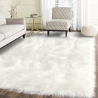 Latepis Faux Fur Sheepskin Area Rugs Soft Shaggy Carpet For Living Room Bedroom