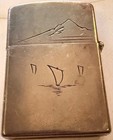 1950 s Zippo Sterling Silver 950 Lighter Hand Engraved Japanese Mt Fuji Works 