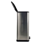 Mainstays Kitchen Trash Can 13 Gallon Plastic Rectangular Step Garbage Bin Silve