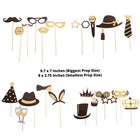 24 Black Gold Vintage Glitter Diy Party Photo Booth Props Event Home Decorations