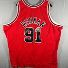 Mitchell   Ness Chicago Bulls Dennis Rodman 91 Jersey Red 1997-98 4xl Nwot