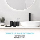 4 Pcs Bathroom Toothbrush Holder Black Accessories Set Plastic Soap Dispenser