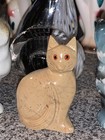 Cat Collection Lot W  Vintage Salt   Pepper  Carved Stone   Art Glass  10 Kittys