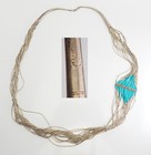 Vintage Multi Chain Asymmetric Turquoise Liquid Silver Native American Necklace