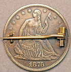 Love Token  1876 Seated Liberty Half Dollar  Scarce Type Pin 90  Silver  Us Coin