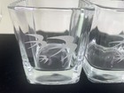 2 Ozark Airlines Square Glasses Etched Logo Cocktail First Class Vintage