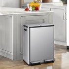 Dumos Kitchen Trash Can  2x8-gallon Dual Trash Can With Lid  Stainless Steel Gar