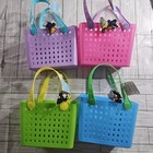 4x Viral Easter Mini Bogg Tote Baskets Blue  Green  Pink  Purple W  Charms 
