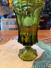 Fostoria Coin Glass Avacadogreen Footed Urn With Lid Candy Vase Apothecary