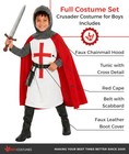 Kids Crusader Knight Costume S - Xl Boys Medieval Lord Cape Tunic Halloween