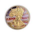 2018    Gold Plated Colorized American Eagle      1    Commemorative Repro Coin