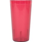 24 Pack 16 Oz Red Pebbled Plastic Tumbler Commercial Restaurant Cup Glass Case