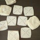 White Off White Crocheted Granny Squares Lot Of 40 approx  5 In X 5 In Handmade 