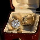 Antique Victorian 1ct Lab Created 14k Yellow Gold Plated Diamond Women s Earring